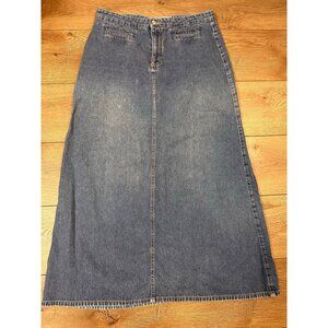 Vintage 90s Y2K Z. Cavaricci Dark Denim Maxi Skirt Pockets 29
